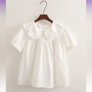 White peter pan Collar Blouse